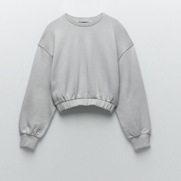 ZARA BNWT Plush Sweatshirt + Shorts 2pc Coord Set - Picture 2 of 3